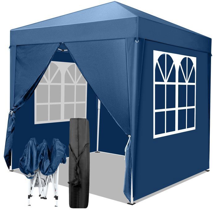 Tonnelle de jardin,Tente de Réception Chapiteau-2*2m-Bleu, pliable et imperméable(Bleu/2 x 2 m/0 rideaux)