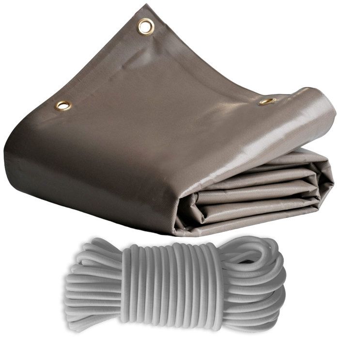 TECPLAST Pack Toile Pergola Taupe 3x4 m + Sandow Gris 20m - Bâche Pergola prête à poser LP640PR Garantie 8 ans(Blanc crème/Sandow blanc)