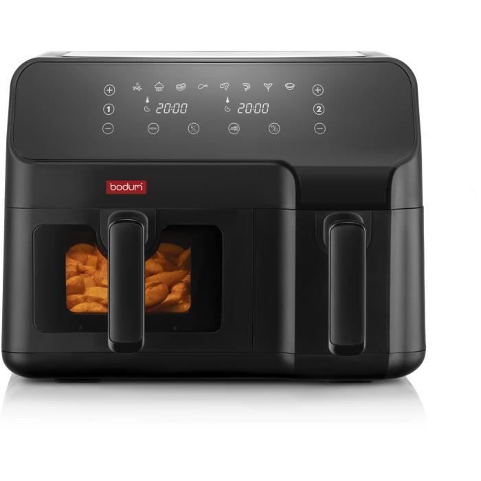 Friteuse sans huile - BODUM - Double compartiment 3,2L et 5,1L - 2700 W - Noir(Capacité 8.3L)
