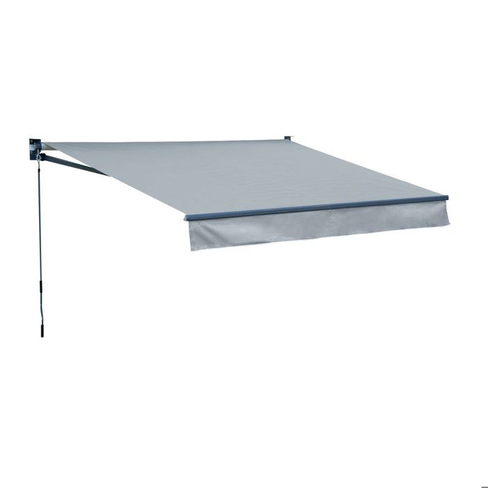 Store banne SAULE 2,95 × 2,5m - Toile grise et structure grise(Blanc et gris)