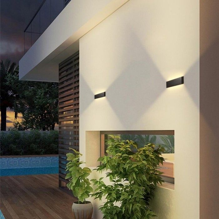 Applique murale LED - Moderne - Lot de 2 - 12W - Noir 46x9 cm(Noir/12 W - Blanc chaud/A - 1 pcs)