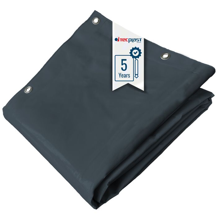 TECPLAST Bâche pour Carport 3x4 m LP506CP Gris anthracite - Garantie 5 ans - Toile PVC étanche pour abri de voiture(Gris anthracite/2 x 3 m)
