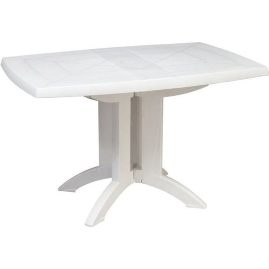 Table de Jardin pliante en résine VEGA - GROSFILLEX - 118 x 77 cm Blanc(Blanc)