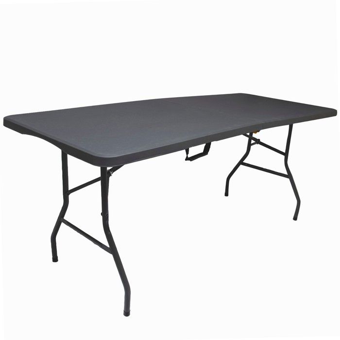 Table pliante rectangulaire grise 239 x 74 x 74 cm(180 x 74 x 74 cm)