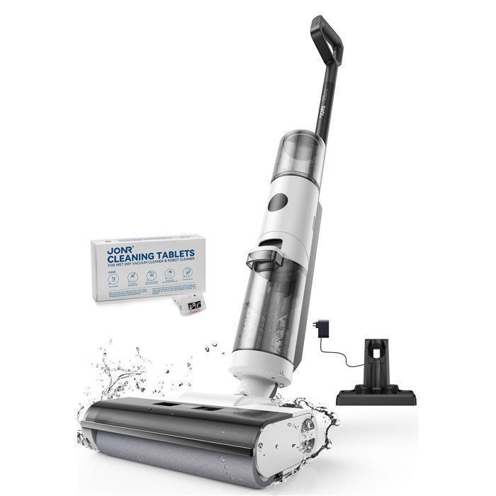 JONR Aspirateur balai laveur Sans Fil ED12 4-in-1- Humide  Sec -30 min-Self Cleaning Function, for Hard Floors- 850mL(ED12)
