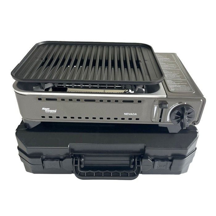 Barbecue à gaz Portable Réchaud Grill 1780W Butane Allumage Piezo + Mallette Camping ALPEN(Réchaud sans cartouche)