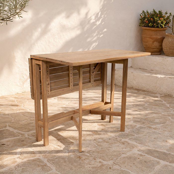 Table de jardin - FERRET - Pliante - Bois d'Acacia FSC - 21/55/90 x 90 x 75 cm - 4 personnes(Table Bois)