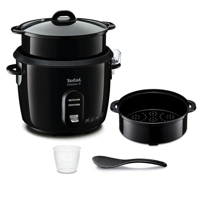 Tefal, Classic 2, Cuiseur à riz automatique, 5 L, 1,5 kg de riz, Maintien au chaud, RK103811(10 à 15 personnes/Panier vapeur externe)