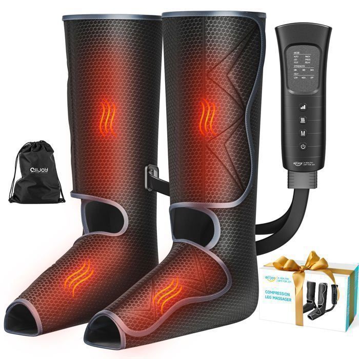 Masseur pour jambes, ALLJOY, avec fonctions de chauffage et de pression réglables, plusieurs intensités, cadeau pour les aînés(Modèle long)