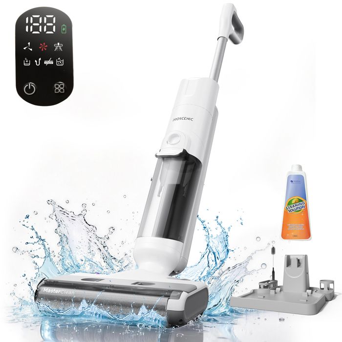 PROSCENIC F10 Ultra Aspirateur laveur sans fil -Sec/humide -Brosse à bord 0.7mm - Réservoir 1.3L -Ecran LED - Auto-nettoyage-60min(F10 Pro)