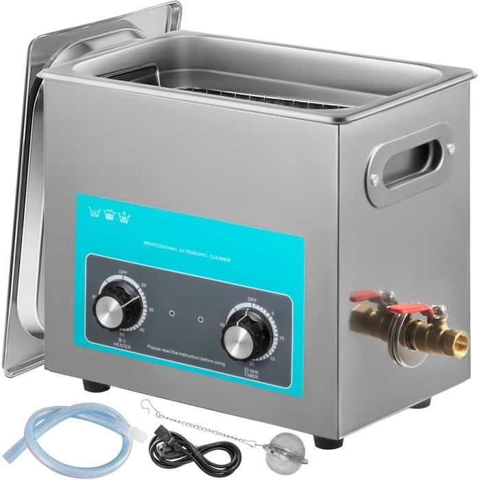 Nettoyeur à Ultrasons 6,5 L - VEVOR - Minuterie Chauffage 80℃(Capacité : 6.5 L)