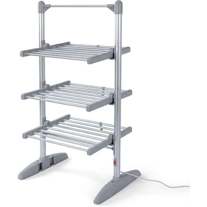 CATAVANA-Sèche-Linge Electrique, Etendoir Pliant d'Intérieur -  Matériau: Alliage en Aluminium - 3 étagères(Tour de sechage electrique)