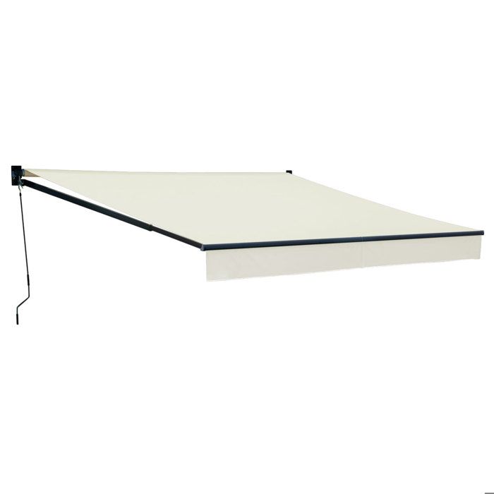 Store banne SAULE 3,5 × 3m - Toile beige et structure grise(Beige)