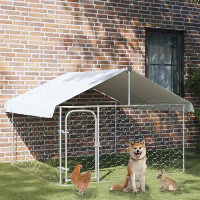 vidaXL Chenil extérieur avec toit 200x200x150 cm 171498(Dimensions : 1)