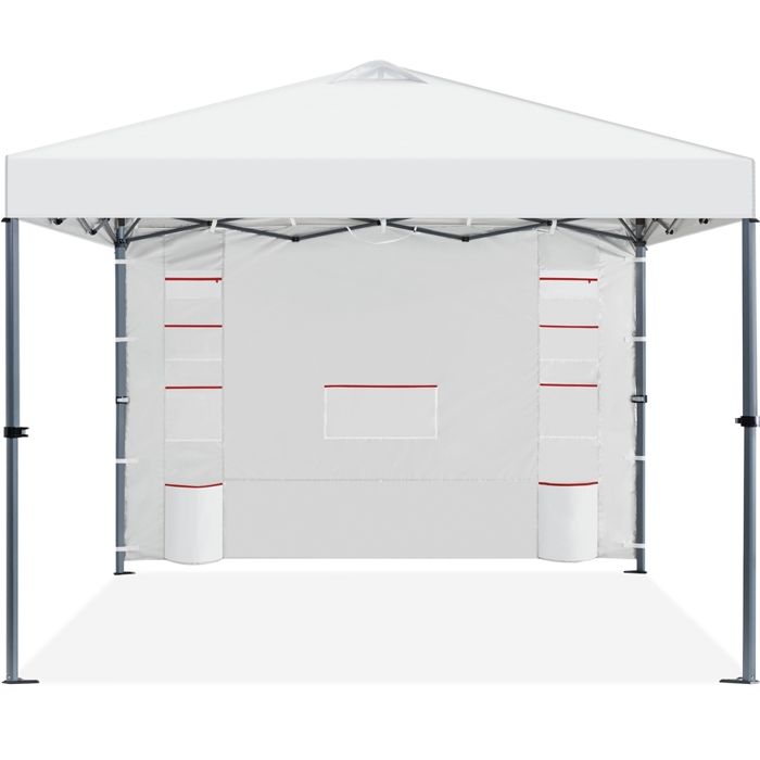 Yaheetech Tonnelle de Jardin Pliante 2,5x2,5 Imperméable avec Parois Latérale, Poches pour Rangement et Sacs de Sable, Blanc(Blanc/2)
