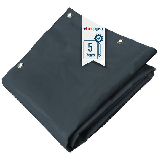 TECPLAST Bâche pour Carport 3x4 m LP506CP Gris anthracite - Garantie 5 ans - Toile PVC étanche pour abri de voiture(Gris anthracite/2 x 3 m)